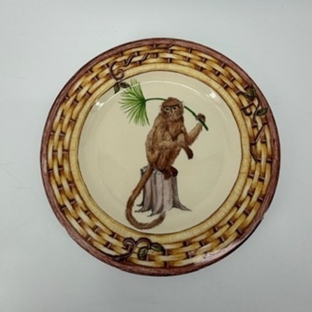 American Atelier at Home Monkey 5029 Porcelain Salad Plate Basket Weave 8"